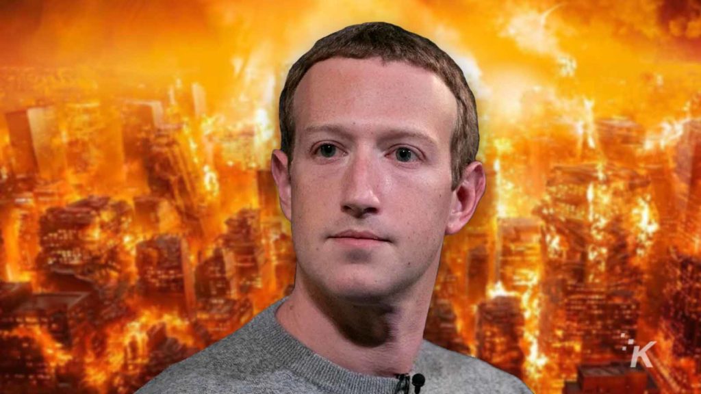 segna Zuckerberg in fiamme