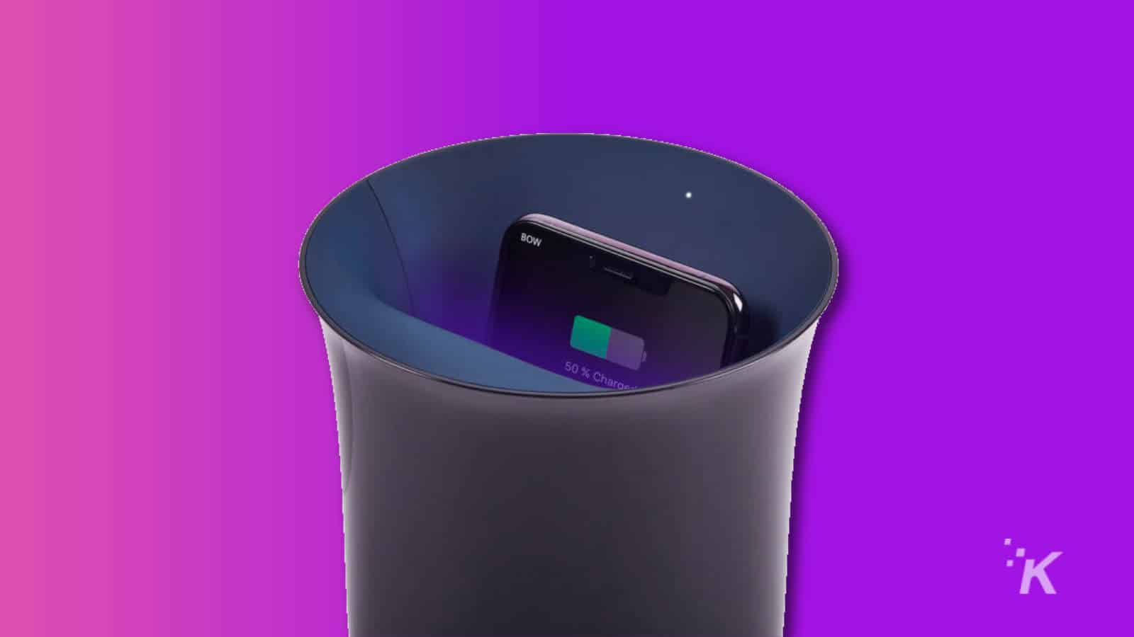 lexon oblio uv-disinfecting wireless charger untuk smartphone