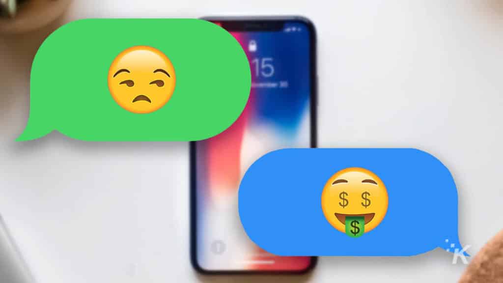 Nachrichtengespräch zwischen Apple und Android