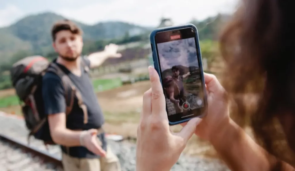 teléfono inteligente de viaje