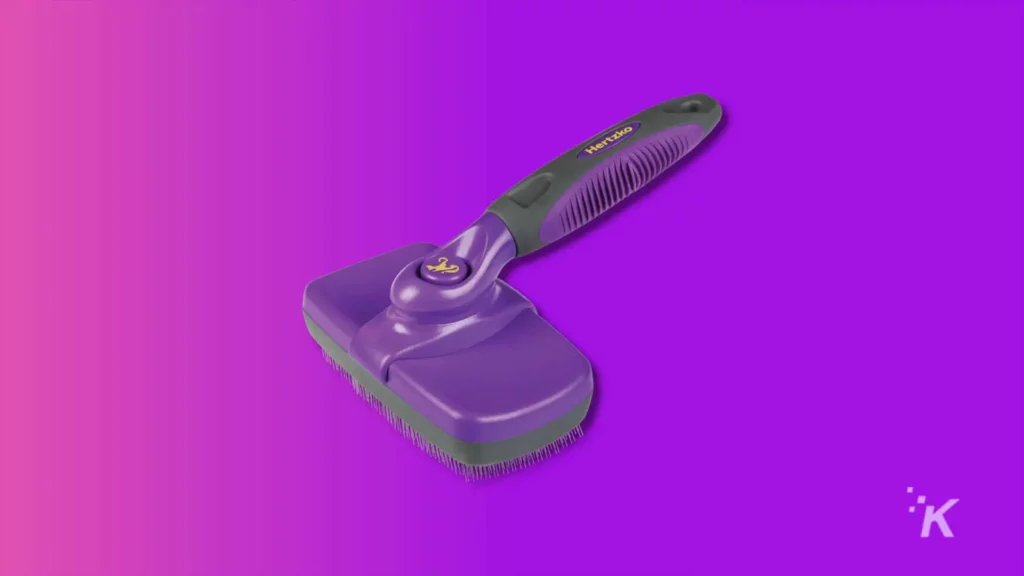 brosse autonettoyante hertzko pour animaux de compagnie