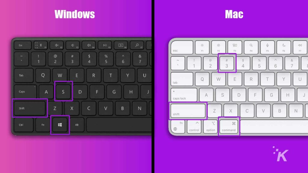 klawisz skrótu Windows Mac do zrzutów ekranu