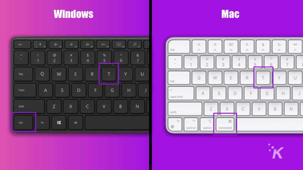 buka pintasan keyboard tab baru