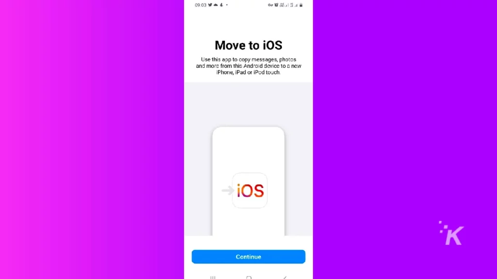 انتقل إلى تطبيق iOS