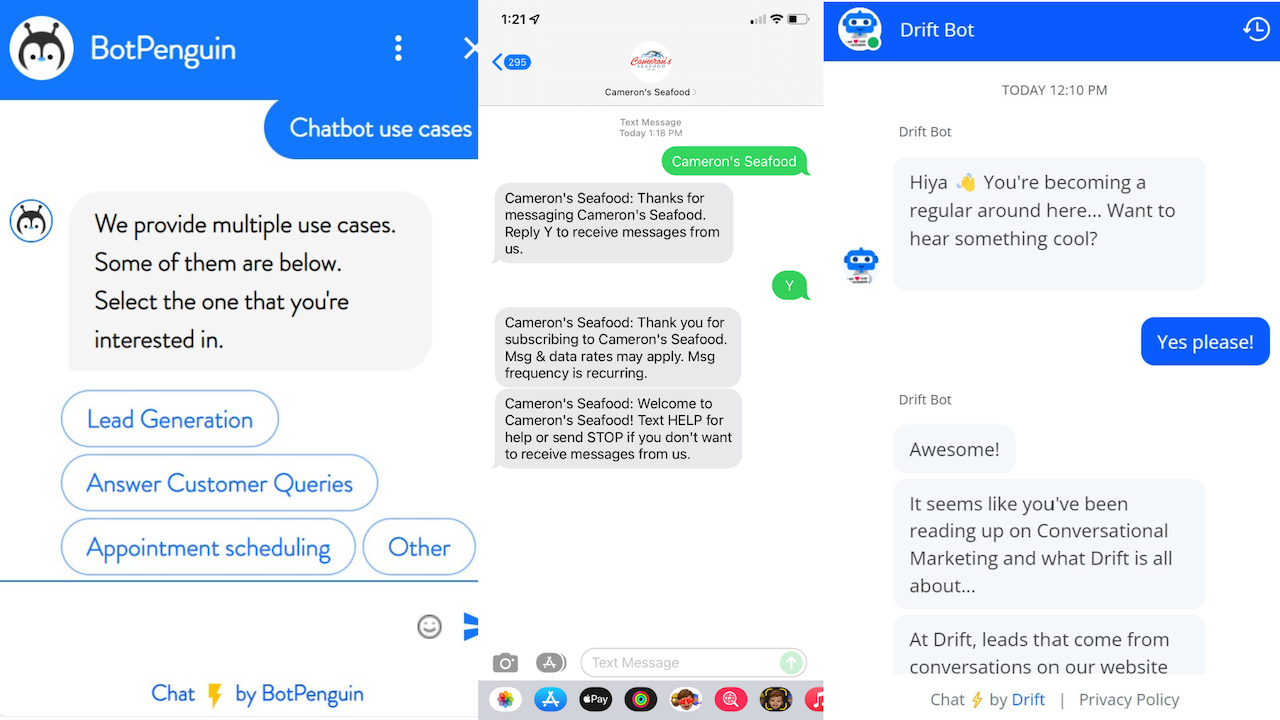 Exemple de chatbots