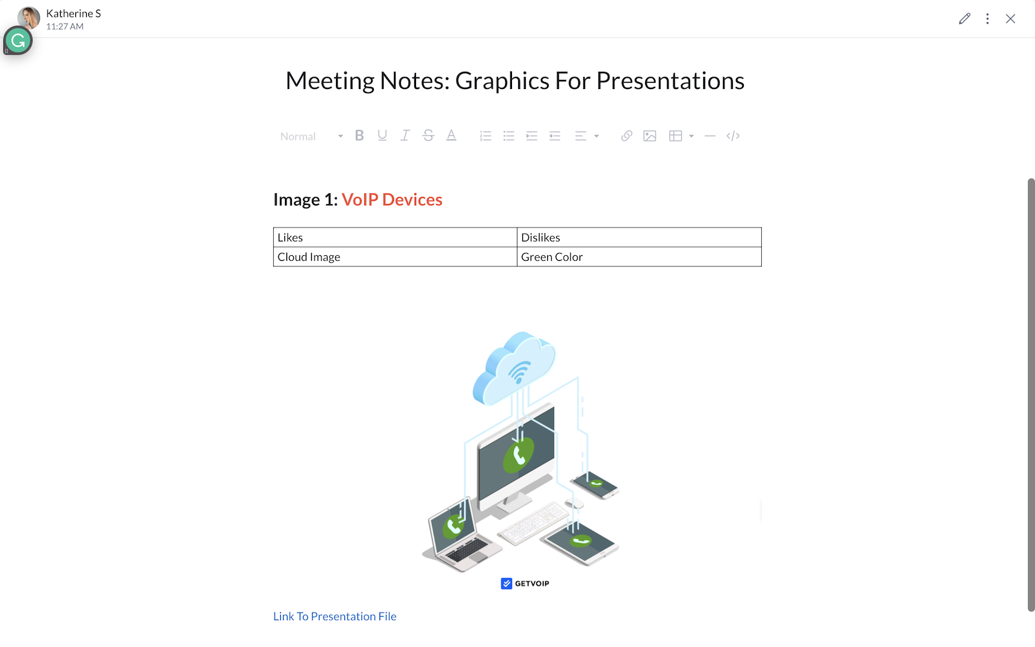 แอพ Notes RingCentral