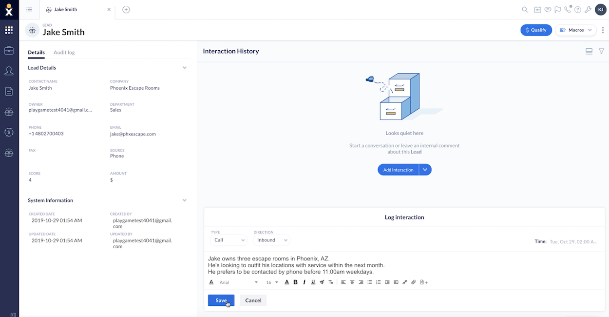 Nextiva 客戶關係管理