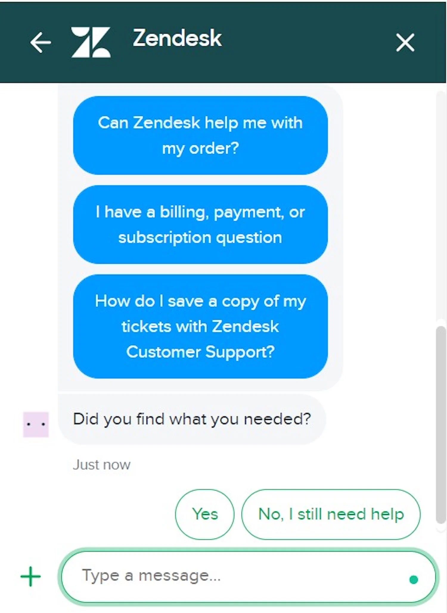 bot de răspuns zendesk