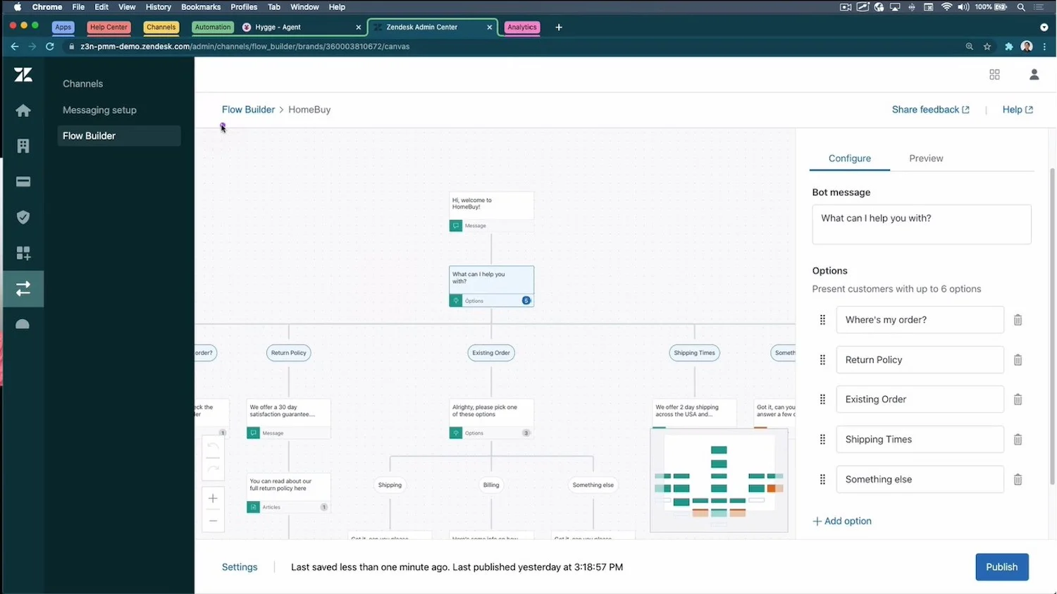 конструктор чат-ботов Zendesk