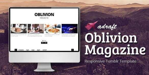 Журнал Oblivion — адаптивная тема для Tumblr