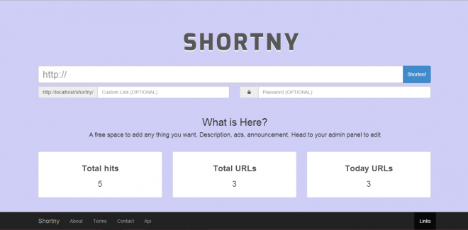 Shortny - Le raccourcisseur d'URL