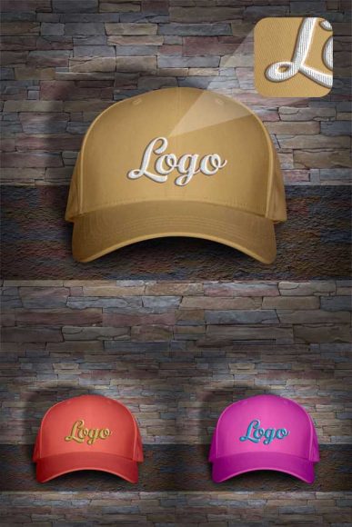 Gratis-Mens-Cap-Hat-Mockup-PSD-dengan-Teks-Tenun-Logo