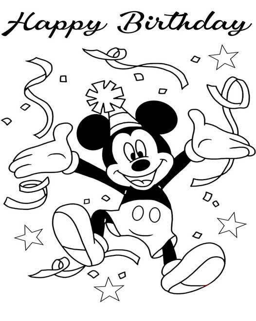 Mickey-Wishes-Selamat-Ulang Tahun-halaman mewarnai