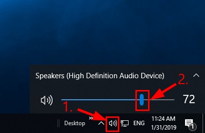 unmute the headphoneincrease the volume