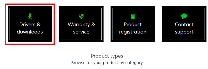 Lexmark Official Website - Click on Drivers and Download