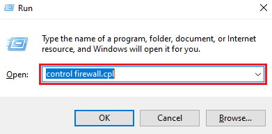 type control firewall.cpl in run