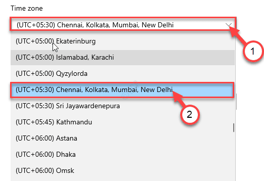 Time Zone to choose your time zone