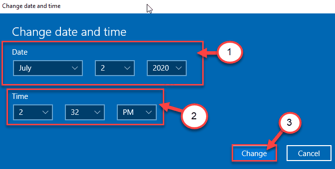 Change date and time