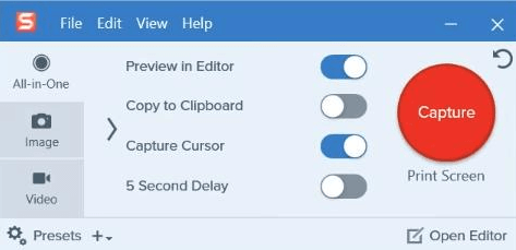 Take Screenshot Using Screen Recorder - Snagit