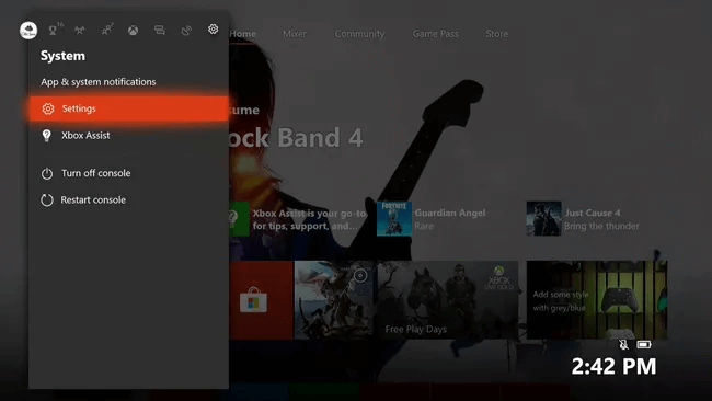 Xbox- Open Setting