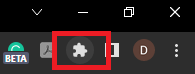Chrome Extensions button