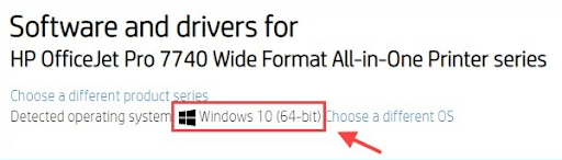 Choose windows operating system in hp official website