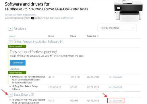 HP Officejet pro 7740 download