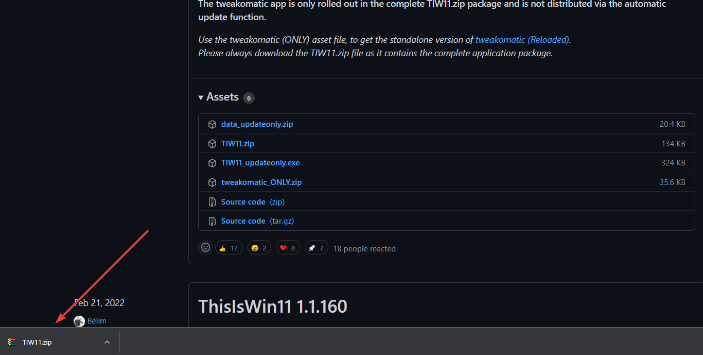 cachoose the TIW11.zip download