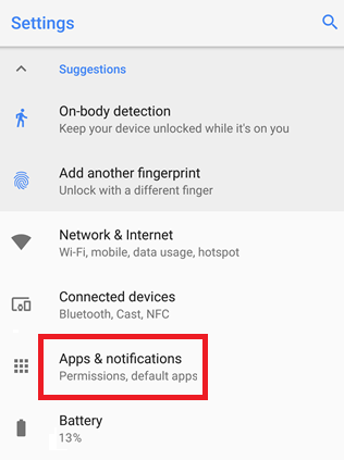 Apps & Notifications in android