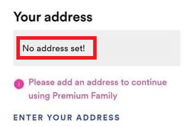 Address is missing