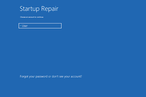 Start Repair running