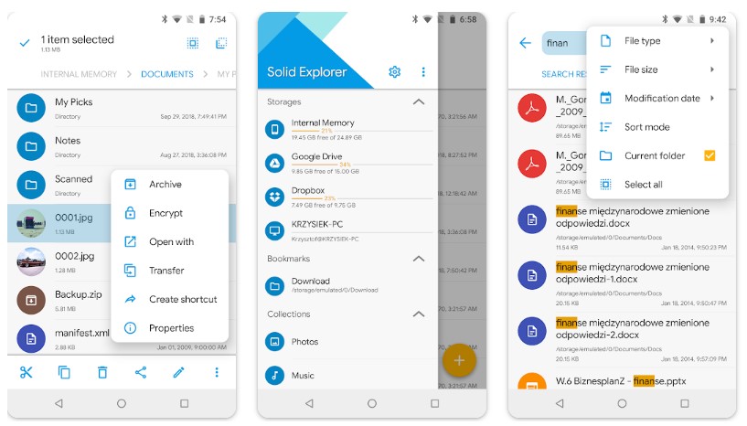 Gestionnaire de fichiers Solid Explorer