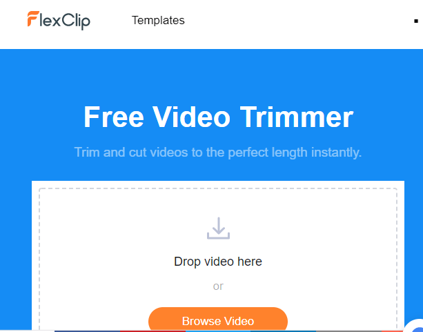 FlexClip - Trimmer video online gratuit pentru Mac