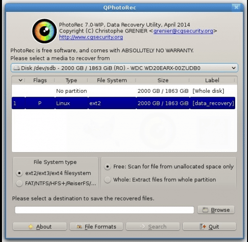 TestDisk สำหรับ Mac