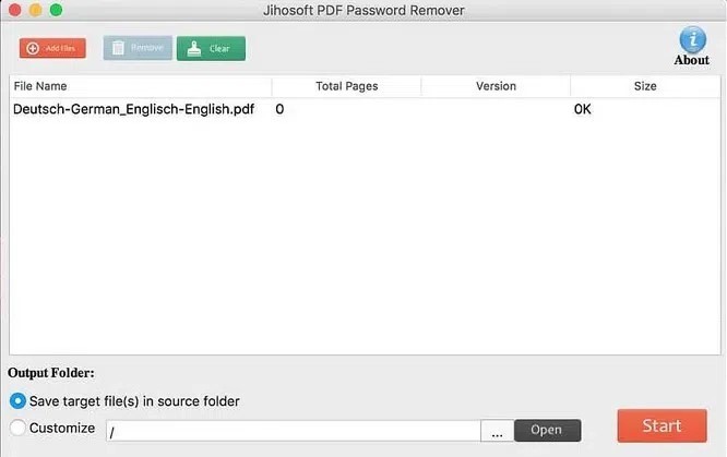 Eliminador de contraseñas PDF de Jihosoft