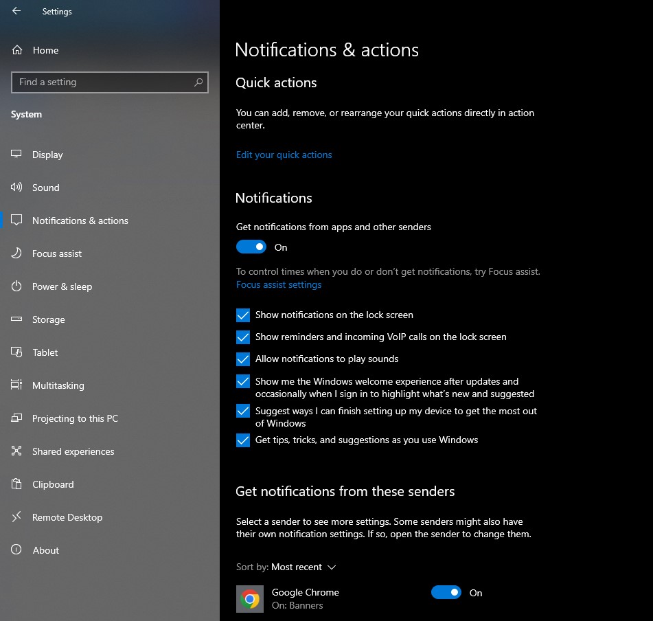 notification windows
