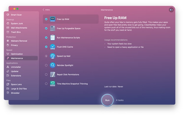 cleanmymac libera la ram