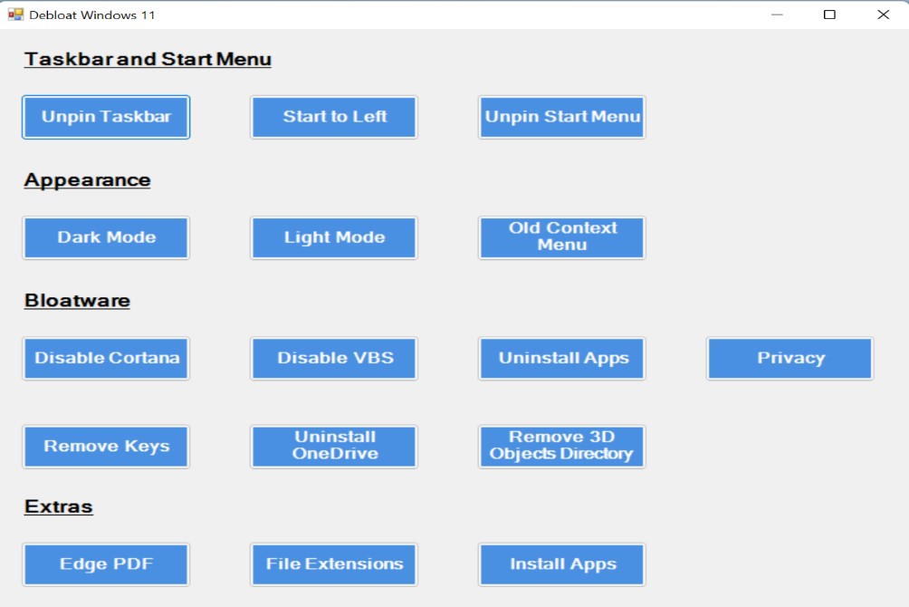 barra delle applicazioni e menu