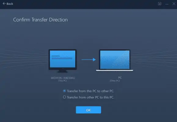 خيارات النقل في EaseUS Todo PCTrans