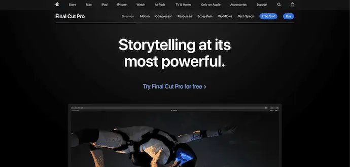 Pagina iniziale di FinalCut-Pro