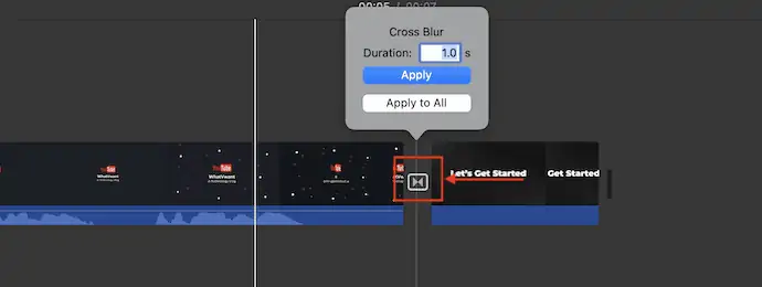 Modificar transición en iMovie