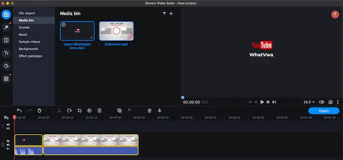 Movavi Video Suite 工作區