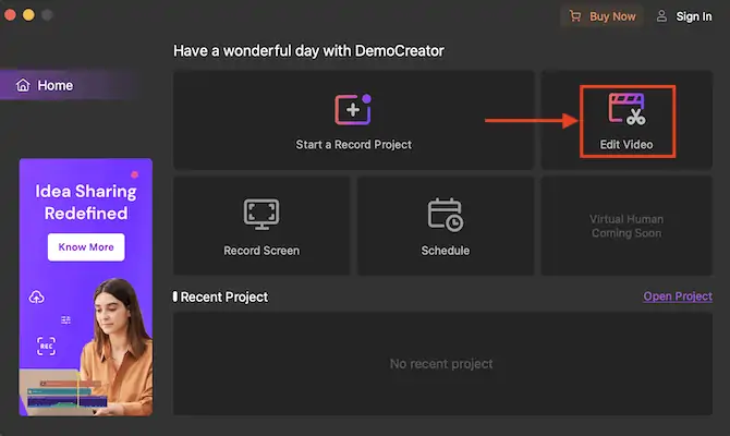 Editar módulo de video en Democreator