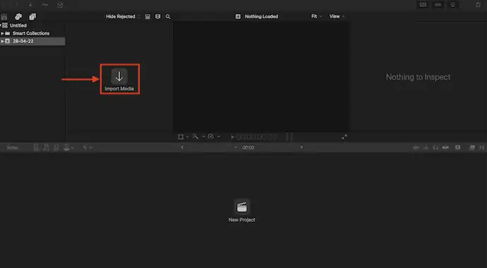 Interface do Finalcut Pro