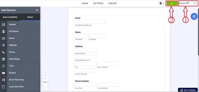 Descargar PDF en Jotform