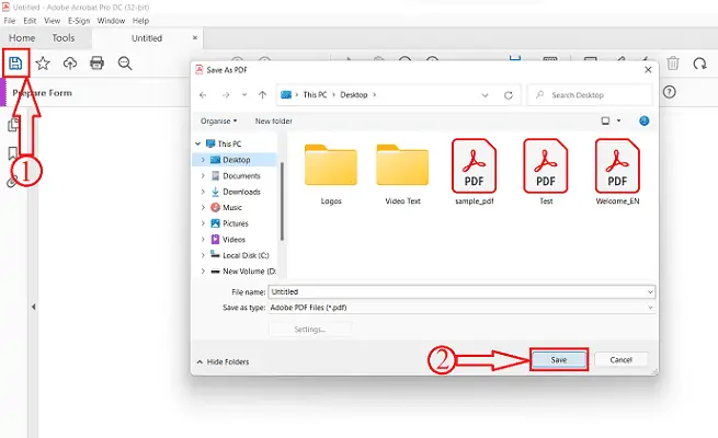 Salva in Adobe Acrobat Dc