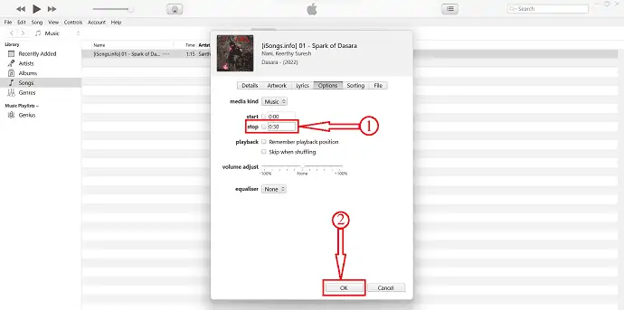 iTunes'da şarkı süresini kısaltın