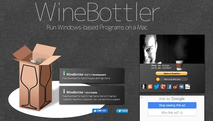 WineBottler - menjalankan aplikasi Windows