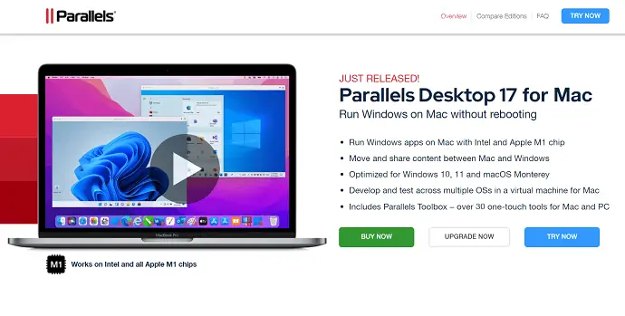 Parallels - Windows'u yeniden başlatmadan Mac'te çalıştırın