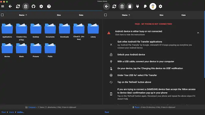 คำแนะนำในการเชื่อมต่อ Android กับ Mac